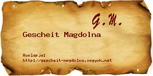 Gescheit Magdolna névjegykártya
